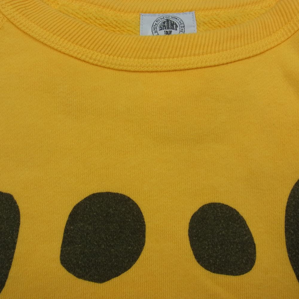 セントマイケル 21SS SM-S21-0000-023 Smile Raglan Sweat Shirt スマイル ラグラン スウェット シャツ クルーネック トレーナー イエロー系 L【中古】