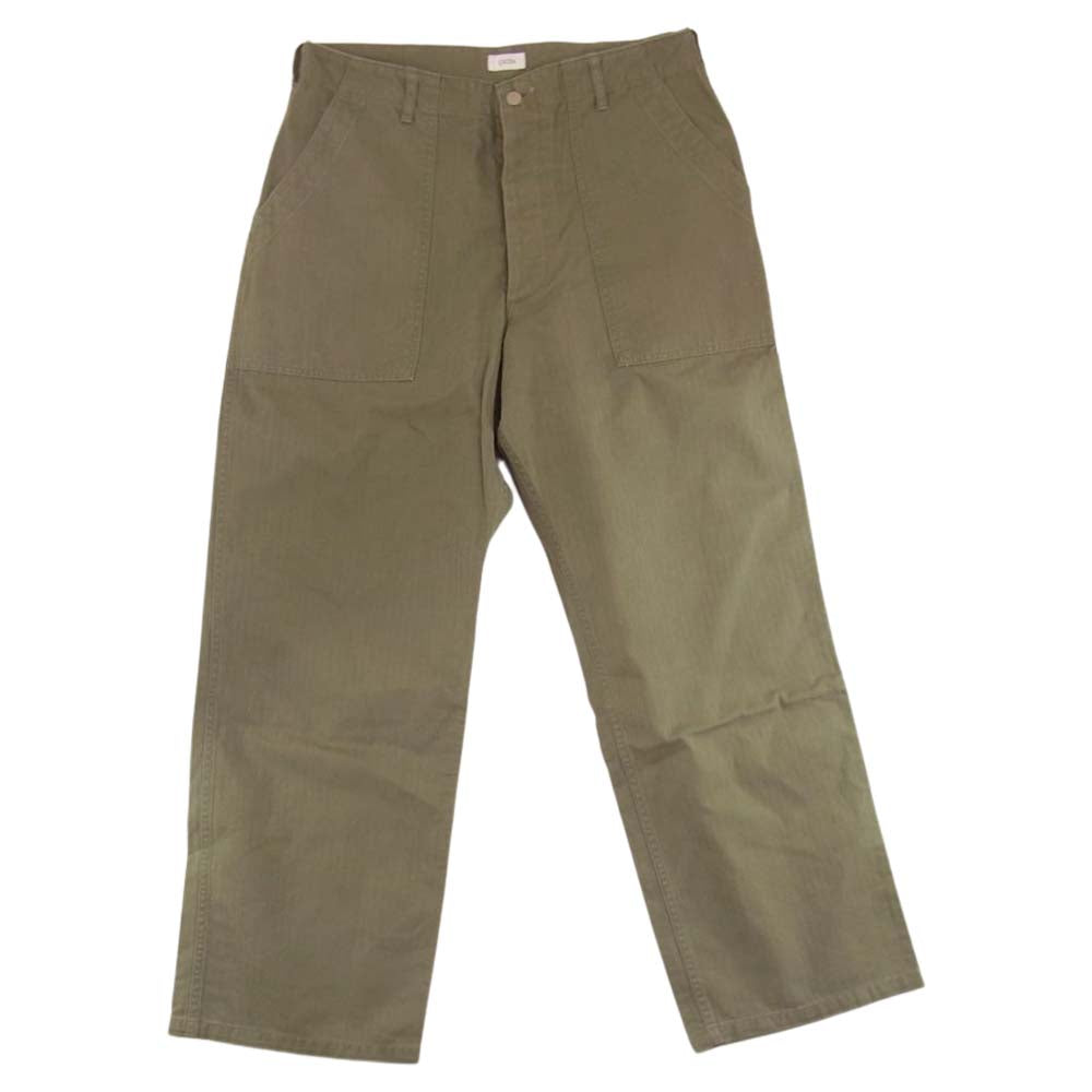 シオタ   PTLM-117L-SB  へリンボーン ベイカー パンツ カーキ系 5【中古】