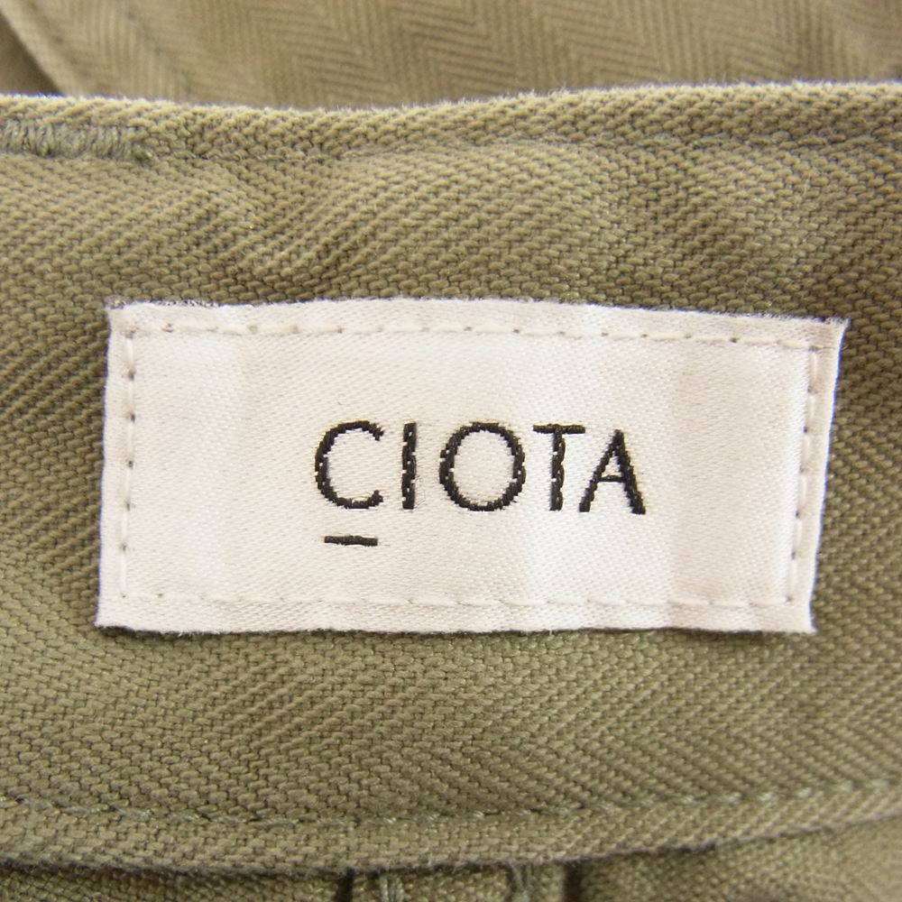 シオタ   PTLM-117L-SB  へリンボーン ベイカー パンツ カーキ系 5【中古】