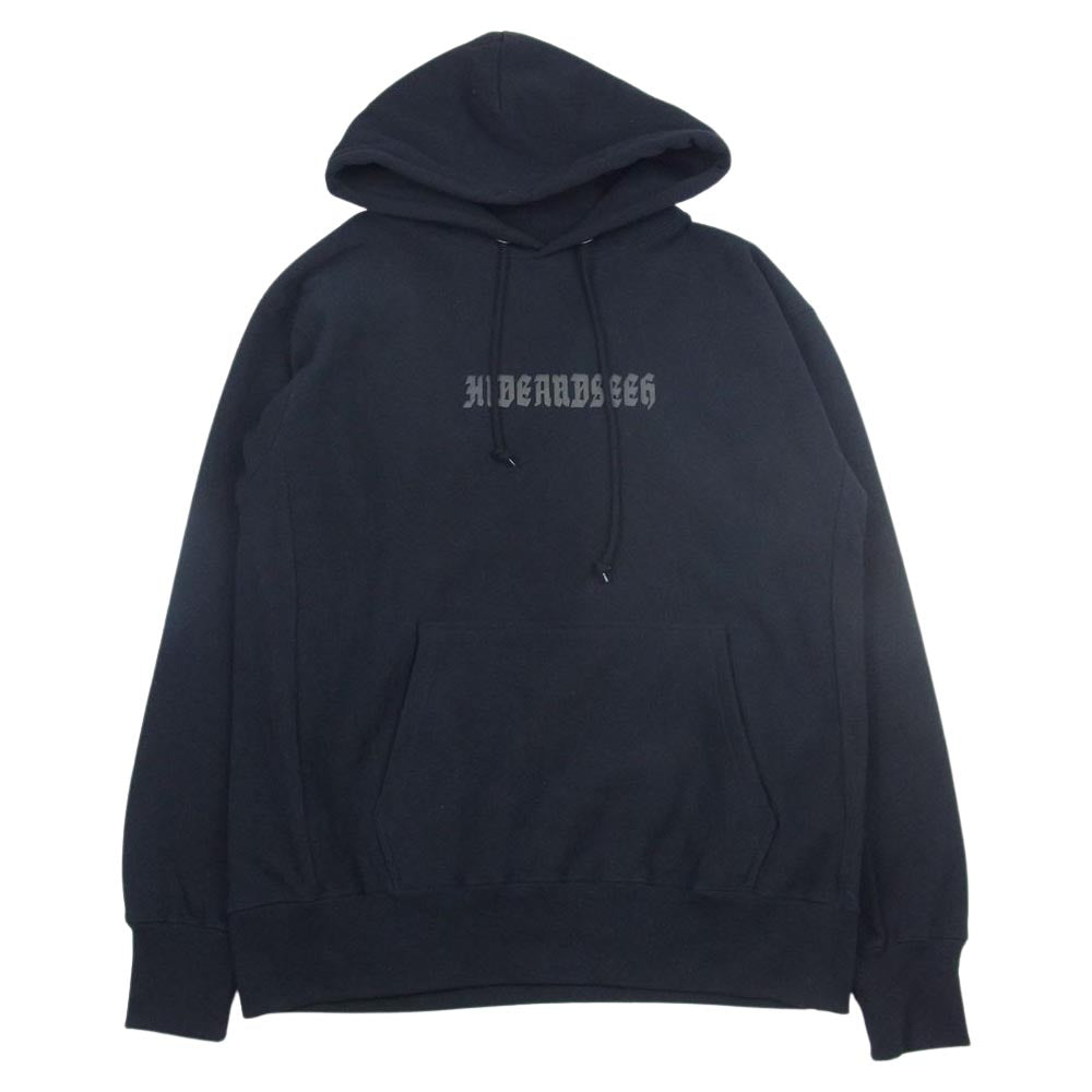 HideandSeek ハイドアンドシーク HC-120422 Back Logo Hooded Sweat Shirt バックロゴ フーデッド スウェット シャツ プルオーバー パーカー ブラック系 M【中古】