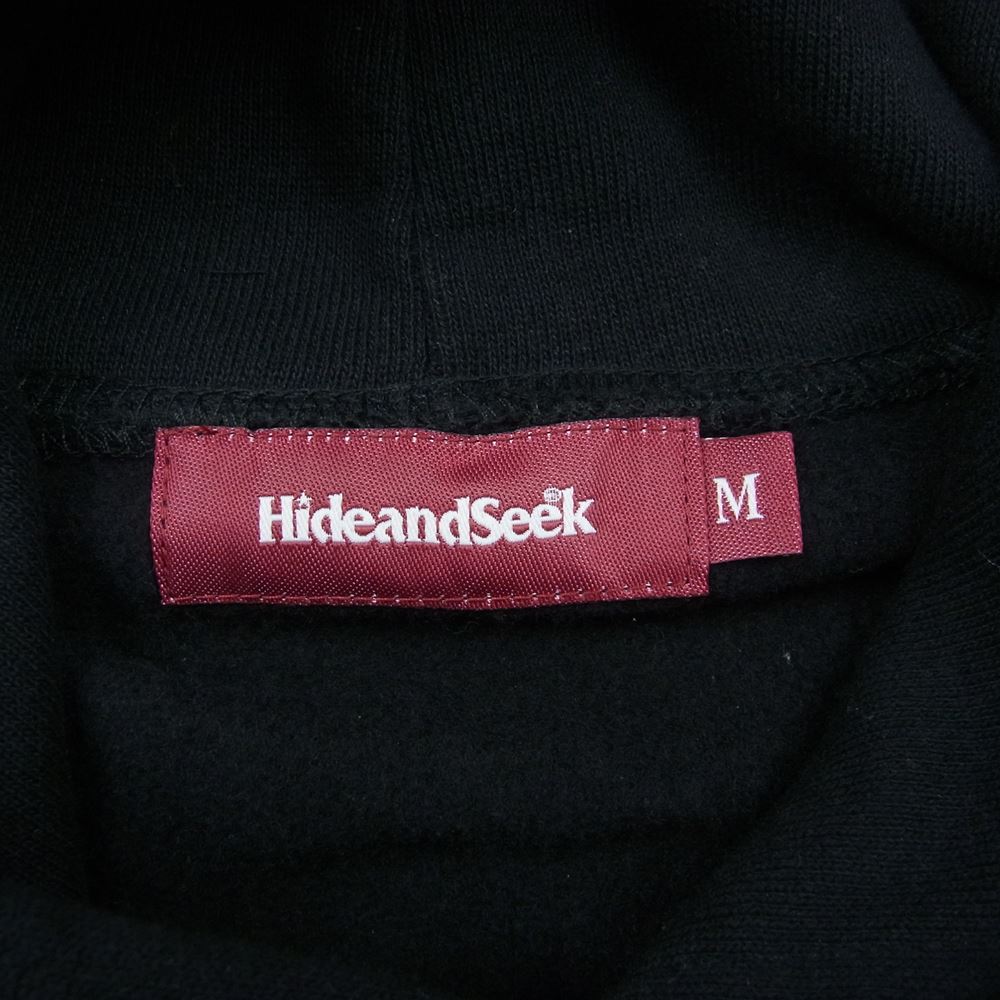 HideandSeek ハイドアンドシーク HC-120422 Back Logo Hooded Sweat Shirt バックロゴ フーデッド スウェット シャツ プルオーバー パーカー ブラック系 M【中古】