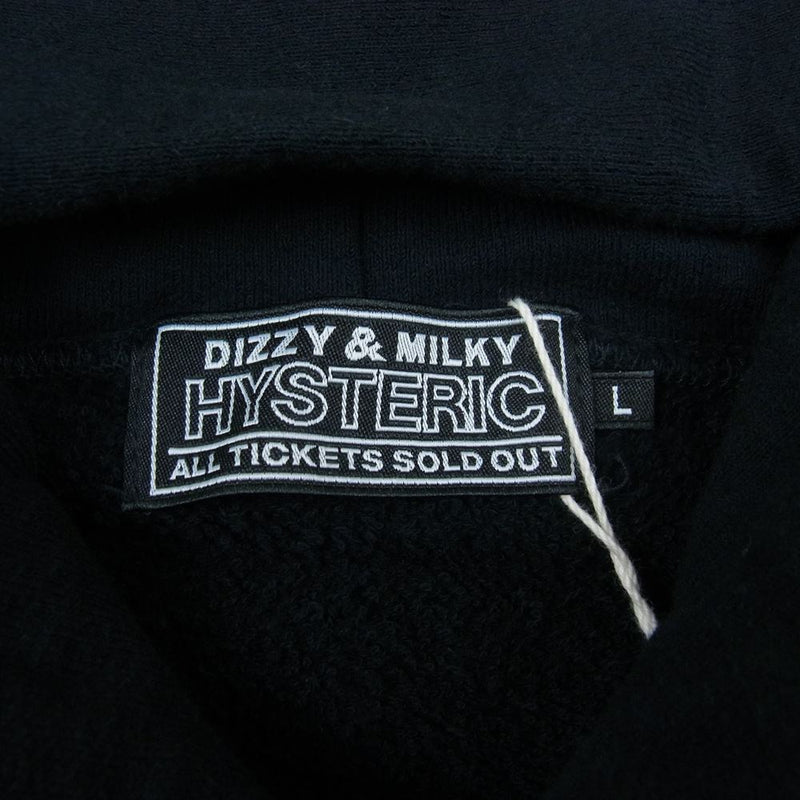 HYSTERIC GLAMOUR ヒステリックグラマー 02231CF02 SMOKING GIRL ガール プリント プルオーバー パーカー  ブラック系 L【新古品】【未使用】【中古】