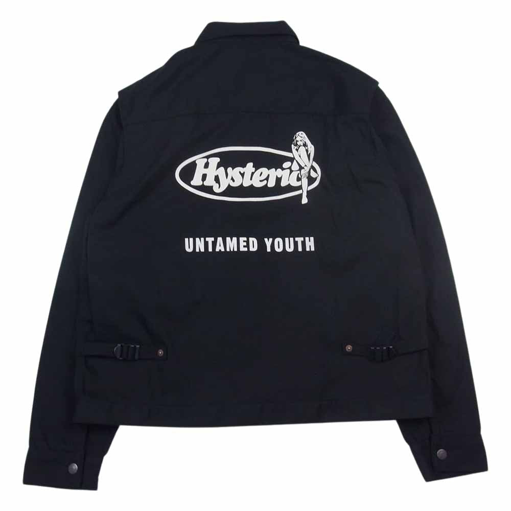HYSTERIC GLAMOUR ヒステリックグラマー 02231AB07 UNTAMED YOUTH バックプリント トラッカー ジャケット ブラック系 L【新古品】【未使用】【中古】