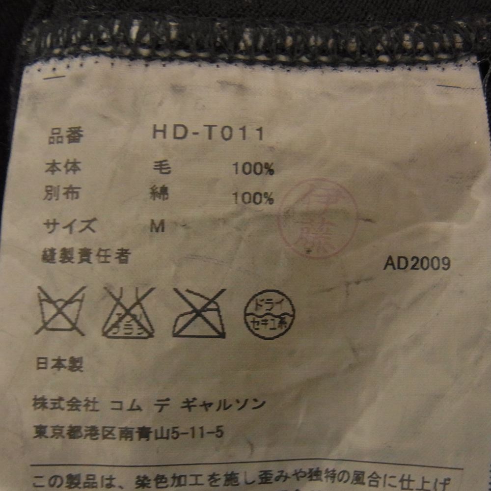COMME des GARCONS HOMME コムデギャルソンオム AD2009 HD-T011 裏地チェック クルーネック セーター ニット ブラック系 M【中古】