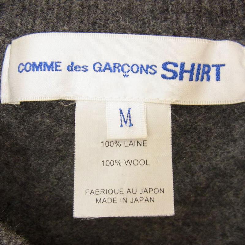 COMME des GARCONS コムデギャルソン W24513 SHIRT シャツ 縮絨ニット ウール セーター グレー系 M【中古】