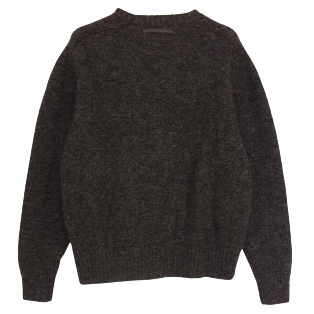 UNDERCOVER アンダーカバー 18AW USV4901 the Shepherd ザ シェパード 袖パッチ 刺繍 ローゲージラグランクルーニット チャコール系 2【極上美品】【中古】