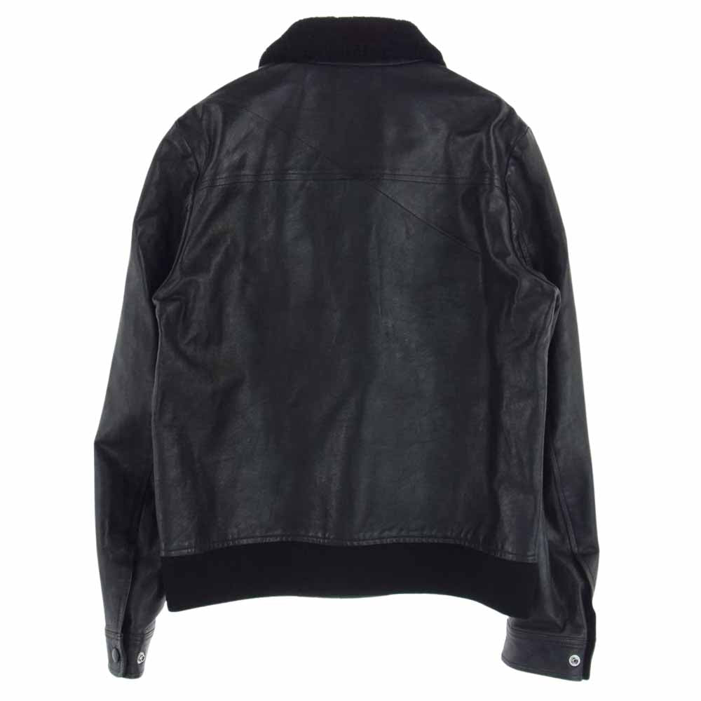 UNDERCOVER アンダーカバー 10-11AW F4209 undercoverism アンダーカバイズム 羊革 ラムレザー スクラッチ加工 襟ボア ジャケット ブルゾン ブラック系 2【中古】