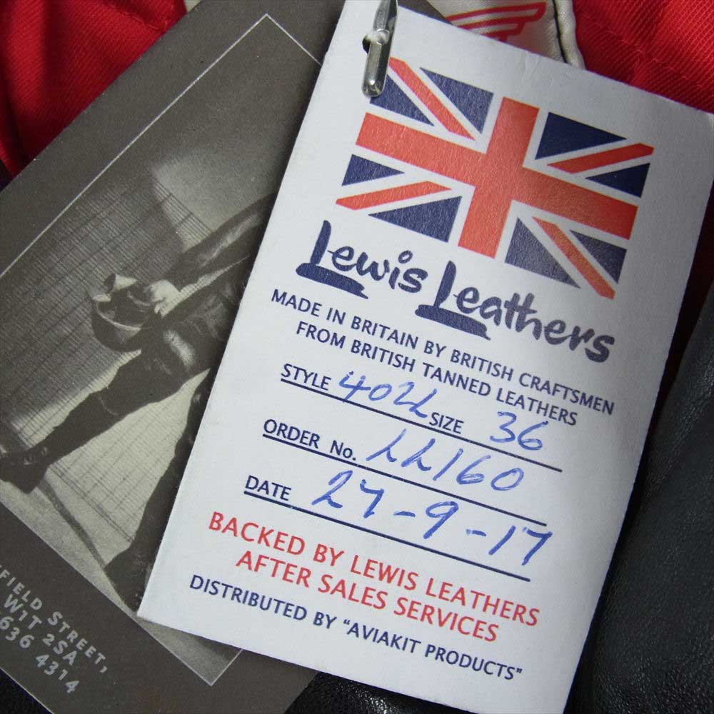 Lewis Leathers ルイスレザー 402L D LEWIS ディールイス LIGHTNING ライトニング  レザー ダブルライダース ジャケット ブラック系 36【中古】