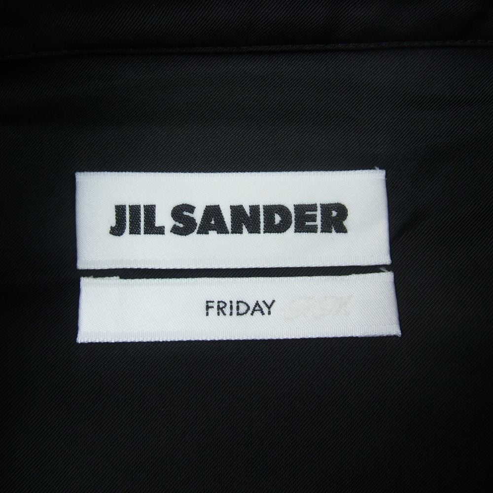 JIL SANDER ジルサンダー HS JM ZI 7121 国内正規品 7 DAYS SHIRTS Friday P.M シルク混レーヨン ロールタブ 長袖  シャツ ブラック系 38/15【美品】【中古】