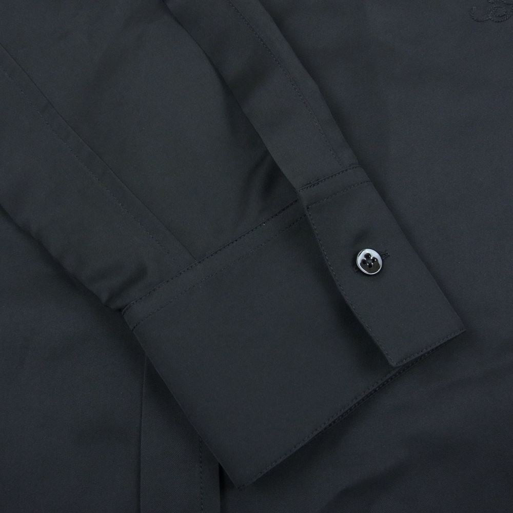 JIL SANDER ジルサンダー HS JM ZI 7121 国内正規品 7 DAYS SHIRTS Friday P.M シルク混レーヨン ロールタブ 長袖  シャツ ブラック系 38/15【美品】【中古】
