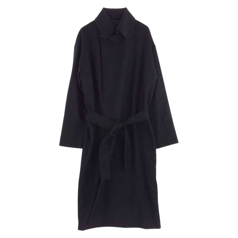 エイトン SCAGYW0913 PURE CAMEL LODEN COAT ベビーキャメル100％ ベルト付き ローデンコート ブラック系 6【中古】