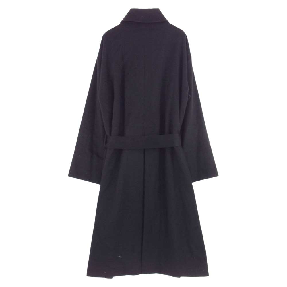 エイトン SCAGYW0913 PURE CAMEL LODEN COAT ベビーキャメル100％ ベルト付き ローデンコート ブラック系 6【中古】