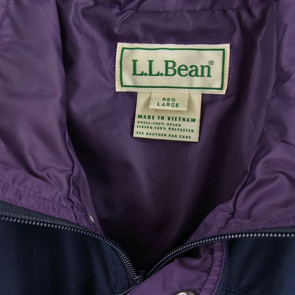 L.L.Bean エルエルビーン 緑タグ ナイロン ブルゾン ジャケット ネイビー系 パープル系 L【中古】