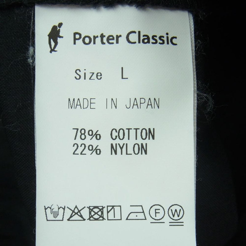 PORTER CLASSIC ポータークラシック 21SS POPLIN BEBOP PANTS ポプリン ビバップ タック パンツ ブラック系 L【中古】