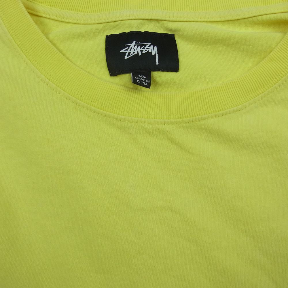 STUSSY ステューシー ストックロゴ 刺繍 ロング スリーブ 長袖 Tシャツ イエロー系 XL【中古】