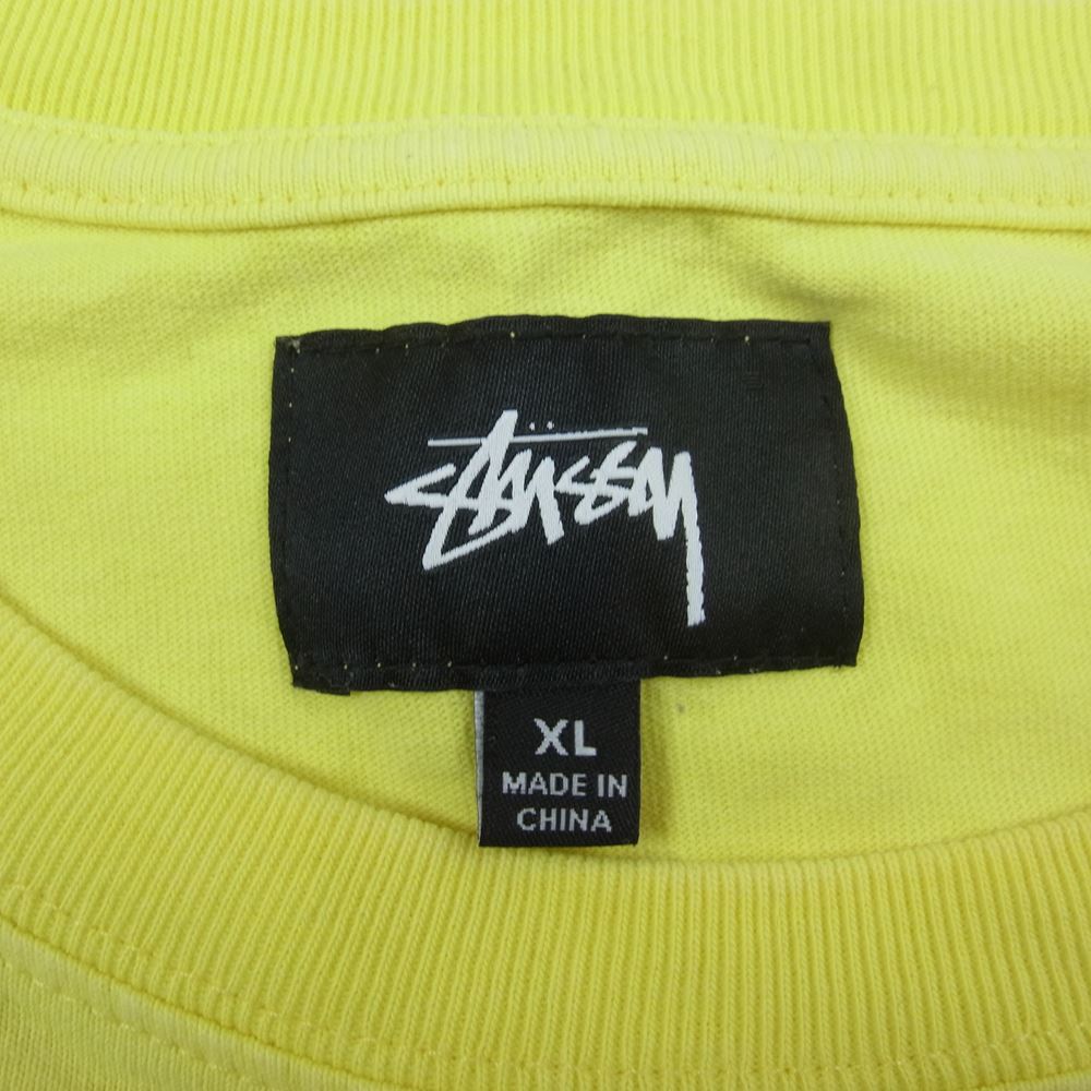 STUSSY ステューシー ストックロゴ 刺繍 ロング スリーブ 長袖 Tシャツ イエロー系 XL【中古】