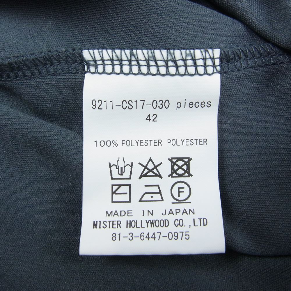 N.HOOLYWOOD エヌハリウッド 21SS 9211-CS17-030-pieces 背面パッチ デザイン クルーネック 半袖 ストレッチ Tシャツ チャコール系 42【中古】