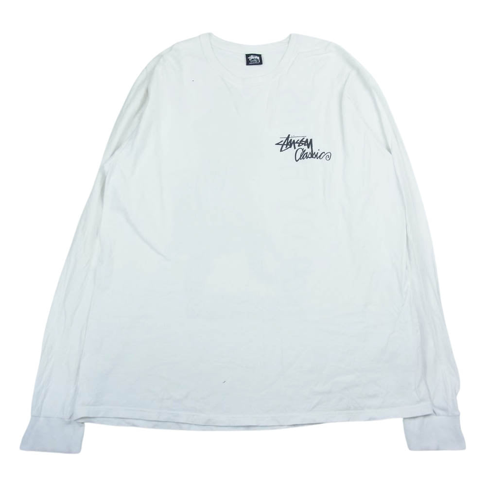 STUSSY ステューシー ベスパ ロング スリーブ 長袖 Tシャツ ホワイト系 XL【中古】