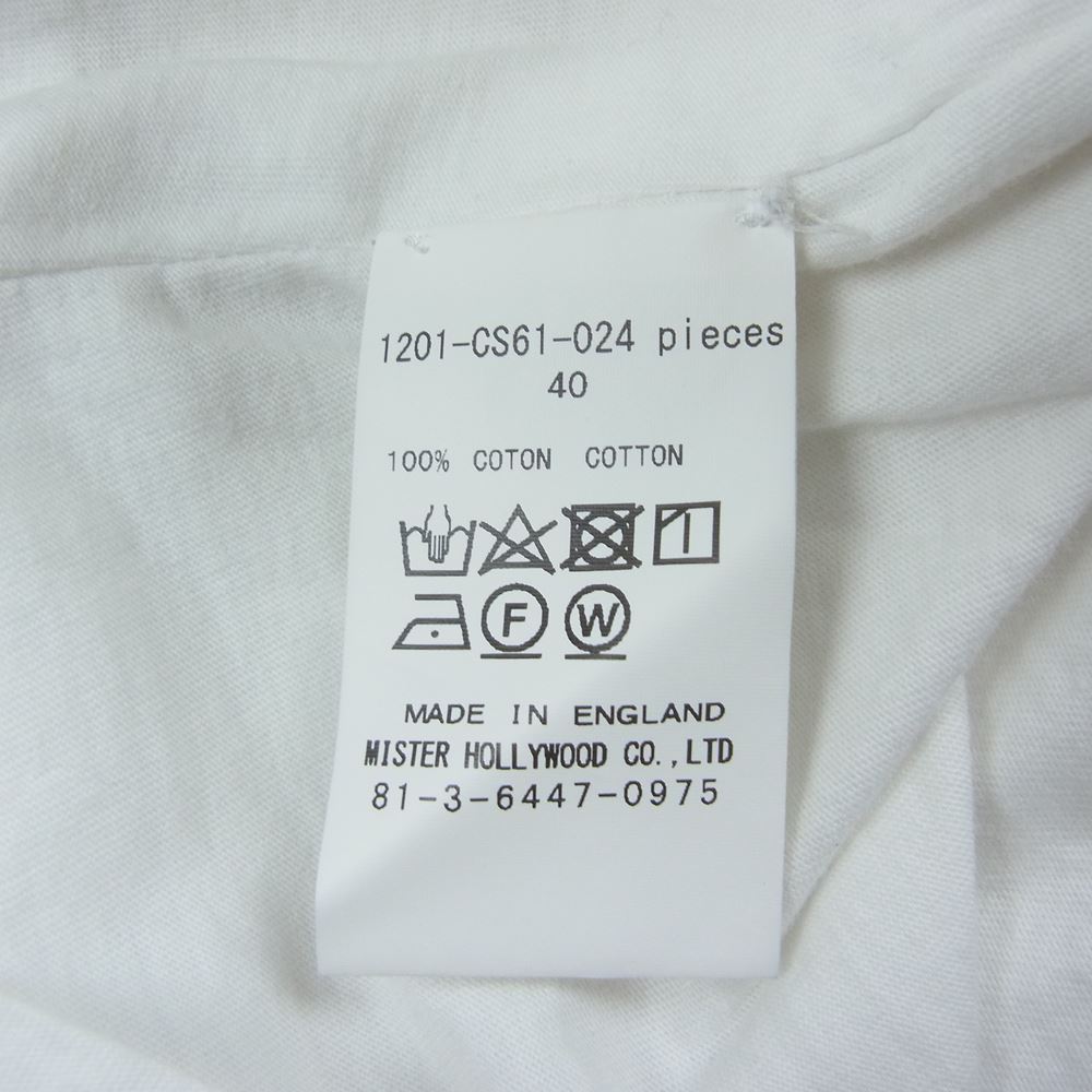 N.HOOLYWOOD エヌハリウッド 1201-CS61-024-pieces × SUNSPEL SHORT SLEEVE SHIRT カットオフ 再構築 半袖 Tシャツ   ホワイト系 40【中古】