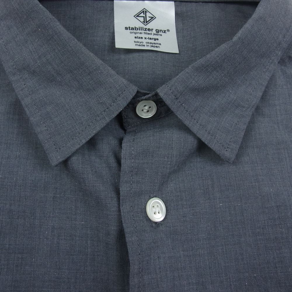 スタビライザー 2-22PC L/S wide tapered shirt ワイドシルエット 長袖 シャツ グレー系 XL【中古】