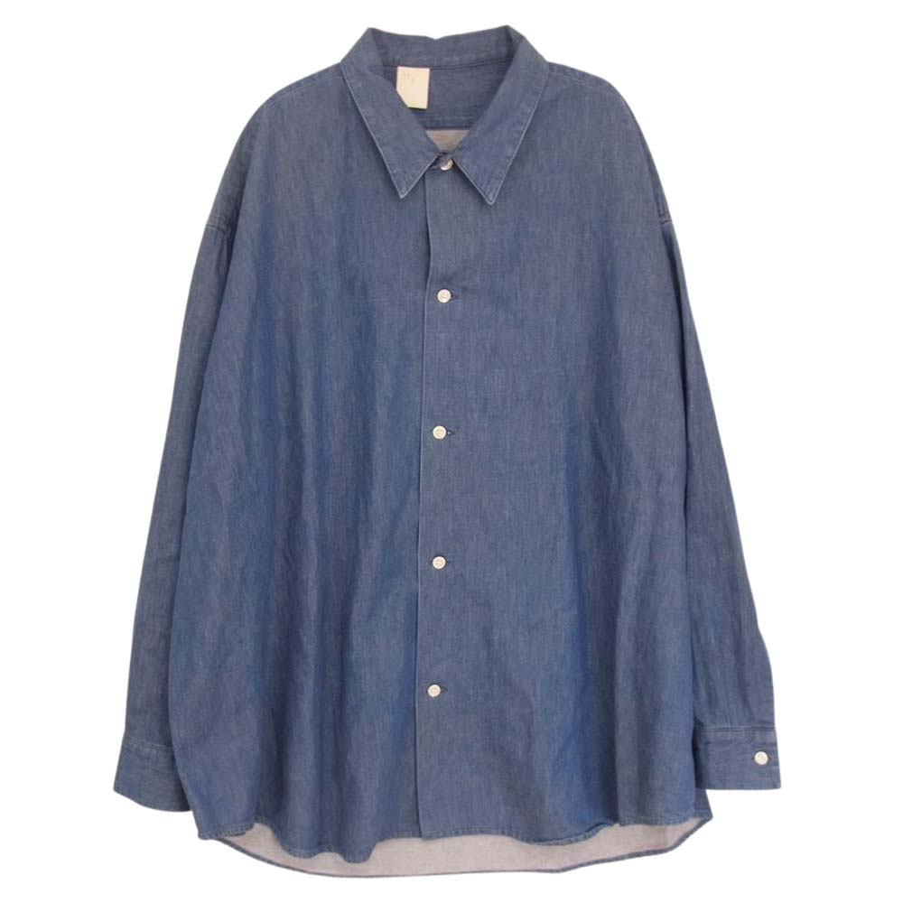 N.HOOLYWOOD エヌハリウッド 20SS 1201-SH07-051-pieces BIG SHIRT - Navy ドロップショルダー ビッグ シャツ 長袖 インディゴブルー系 40【中古】