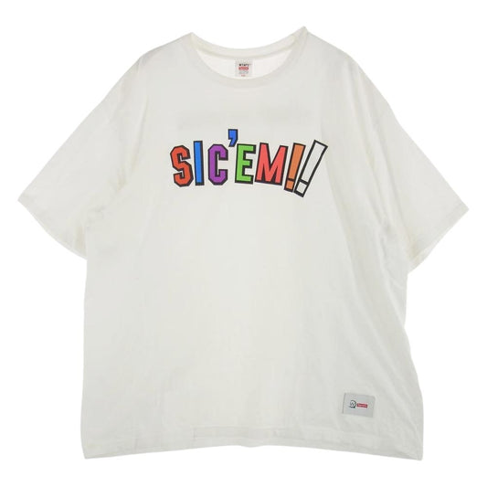 Supreme シュプリーム 21AW × WTAPS ダブルタップス SIC'EM!! 半袖 Ｔシャツ ホワイト系 XXL【中古】
