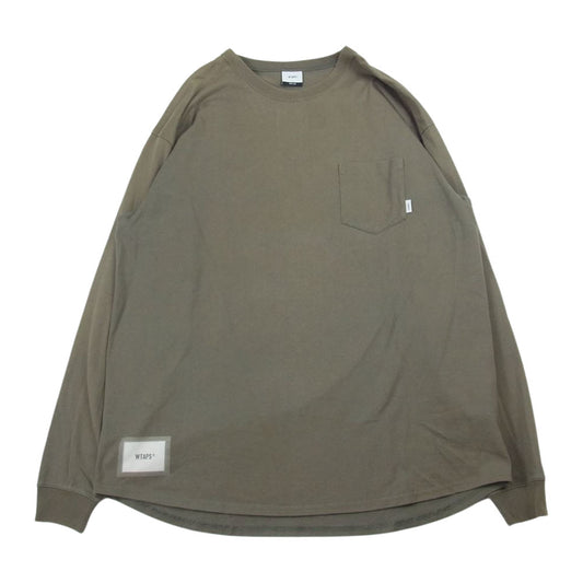 WTAPS ダブルタップス  182ATDT-CSM04 BLANK LS 02/TEE.COPO ブランク ロング スリーブ Tシャツ ロンT オリーブ カーキ系 4【中古】