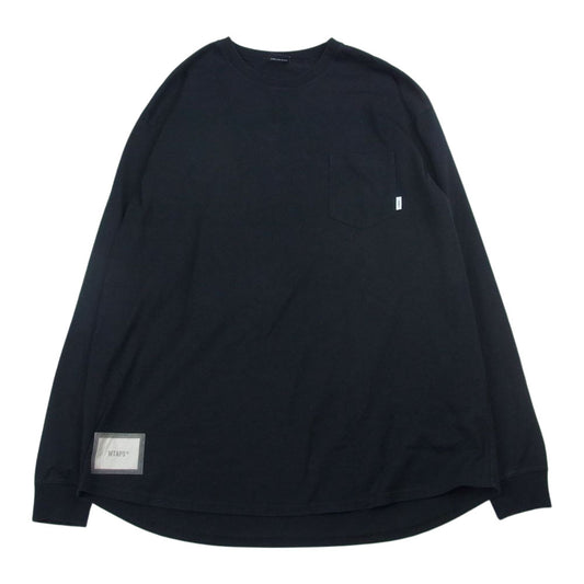 WTAPS ダブルタップス  182ATDT-CSM04 BLANK LS 02/TEE.COPO ブランク ロング スリーブ Tシャツ ロンT ブラック  ブラック系 4【中古】