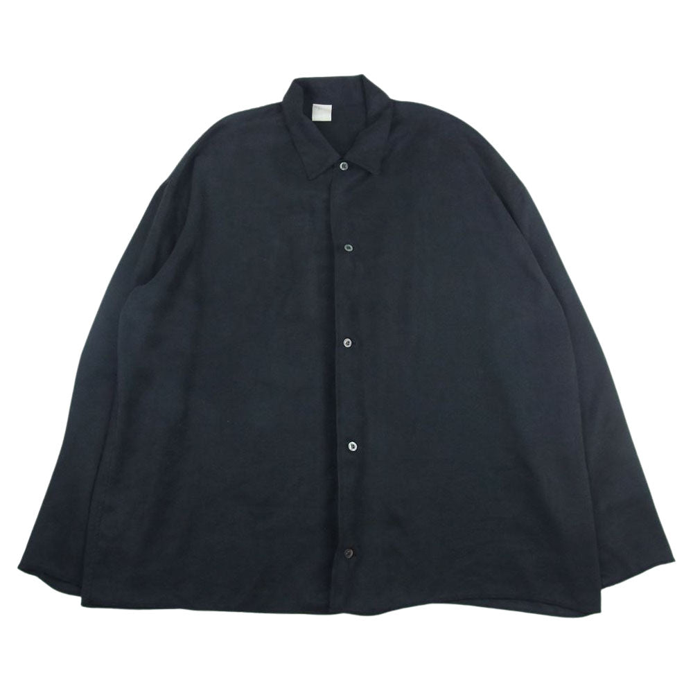 N.HOOLYWOOD エヌハリウッド 1202-SH05-050 pieces SHIRT シンセティックレザー スウェード ボックスシルエット シャツ 長袖 ブラック系 44【中古】