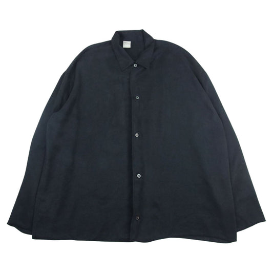 N.HOOLYWOOD エヌハリウッド 1202-SH05-050 pieces SHIRT シンセティックレザー スウェード ボックスシルエット シャツ 長袖 ブラック系 44【中古】