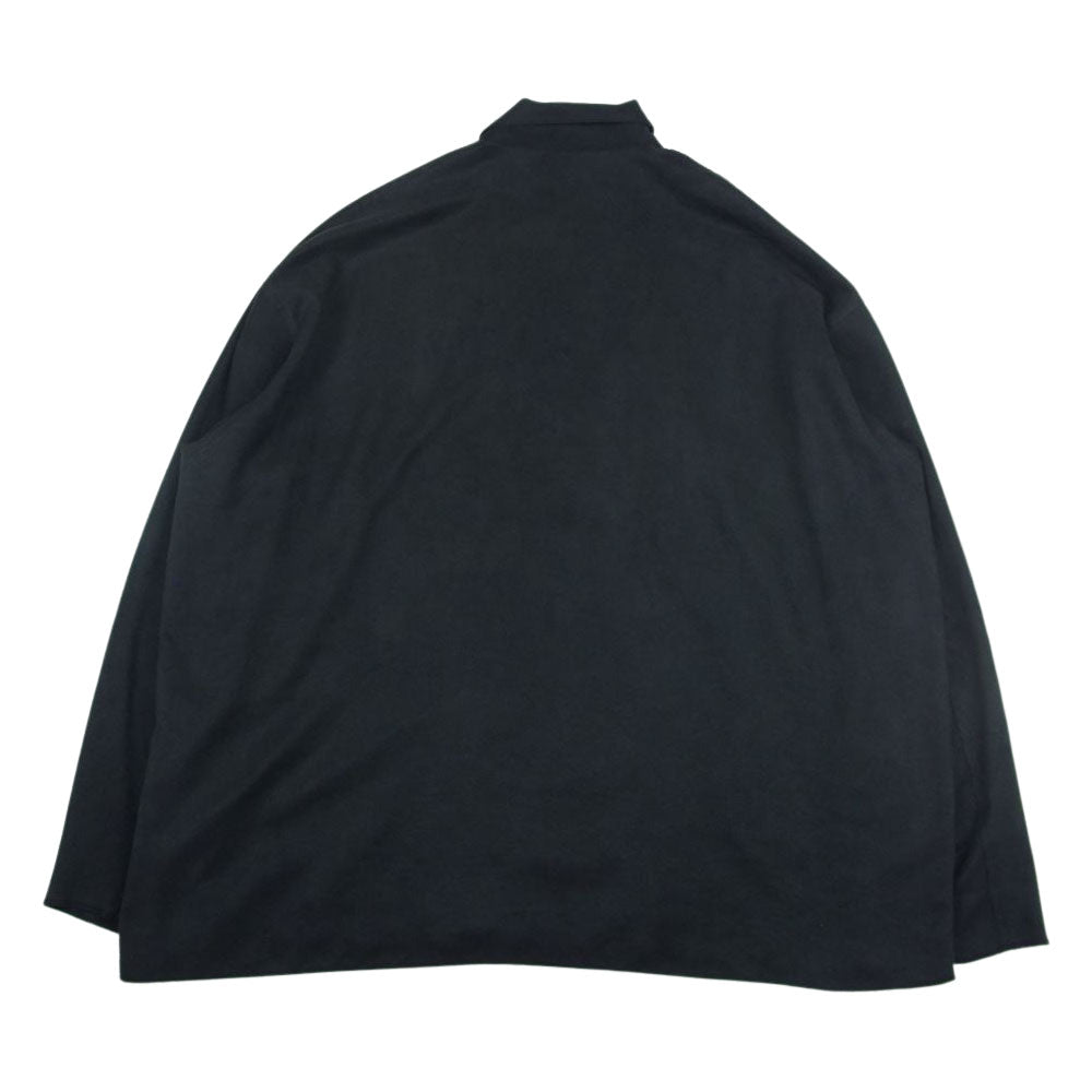 N.HOOLYWOOD エヌハリウッド 1202-SH05-050 pieces SHIRT シンセティックレザー スウェード ボックスシルエット シャツ 長袖 ブラック系 44【中古】