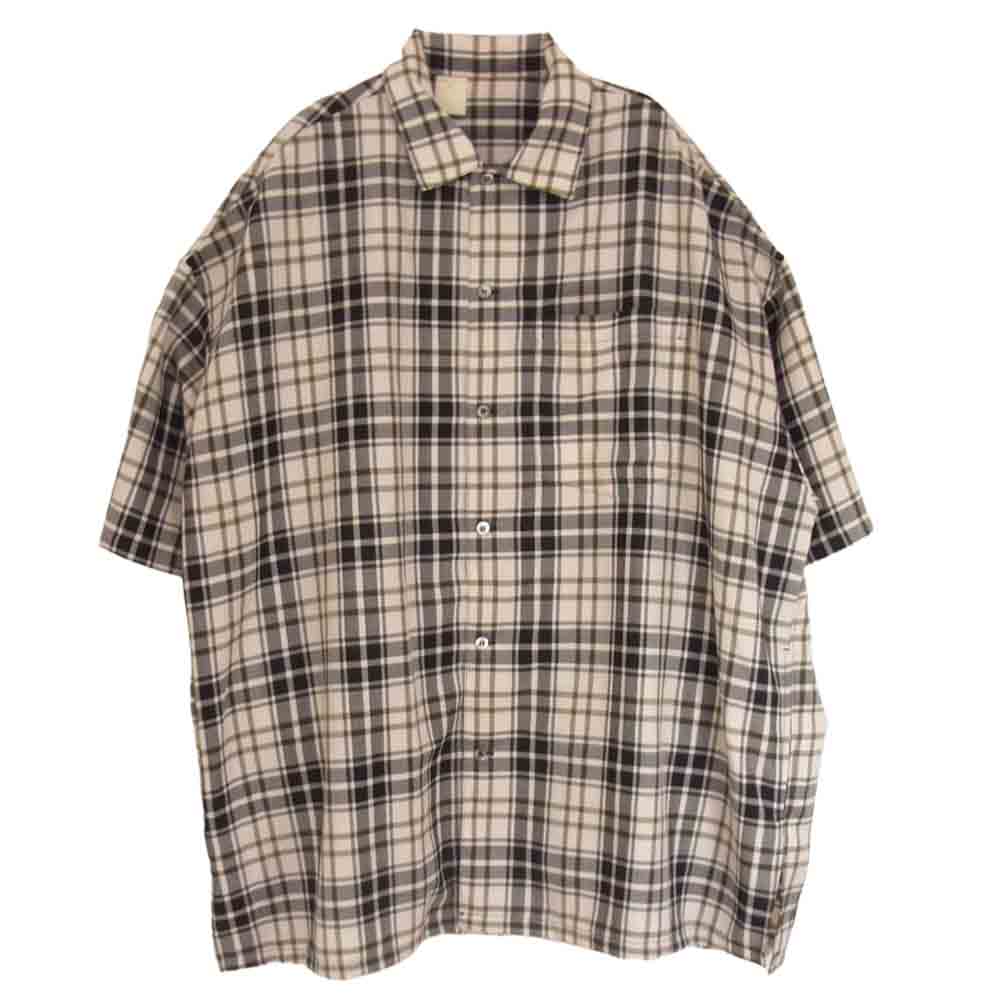 N.HOOLYWOOD エヌハリウッド 1201-SH09-023 レギュラー カラー ビックシルエット 半袖 チェック シャツ カーキ系 40【中古】