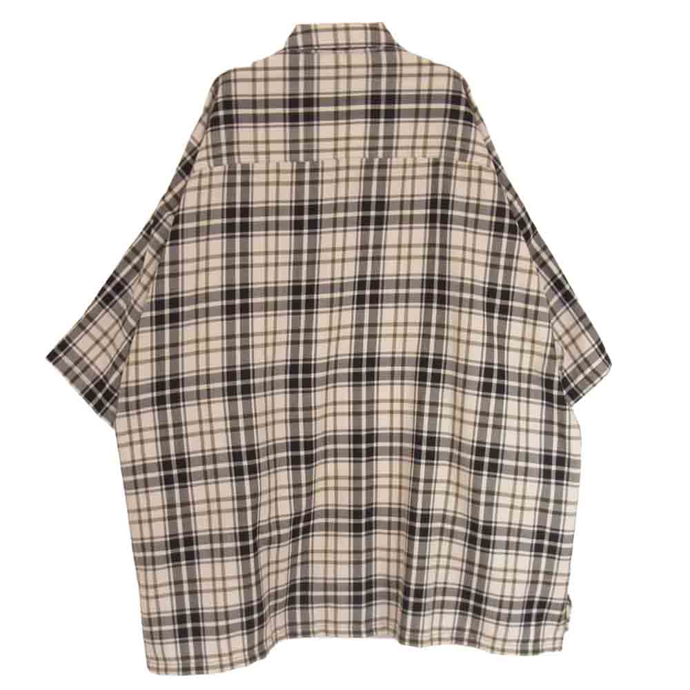 N.HOOLYWOOD エヌハリウッド 1201-SH09-023 レギュラー カラー ビックシルエット 半袖 チェック シャツ カーキ系 40【中古】