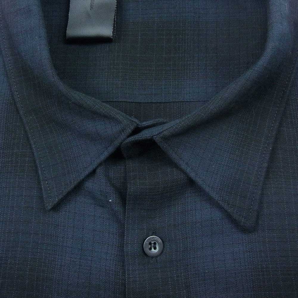 N.HOOLYWOOD エヌハリウッド 21AW 2212-SH25-010 FLARE SHIRT フレア オンブレ チェック シャツ 長袖 ダークネイビー系 42【中古】