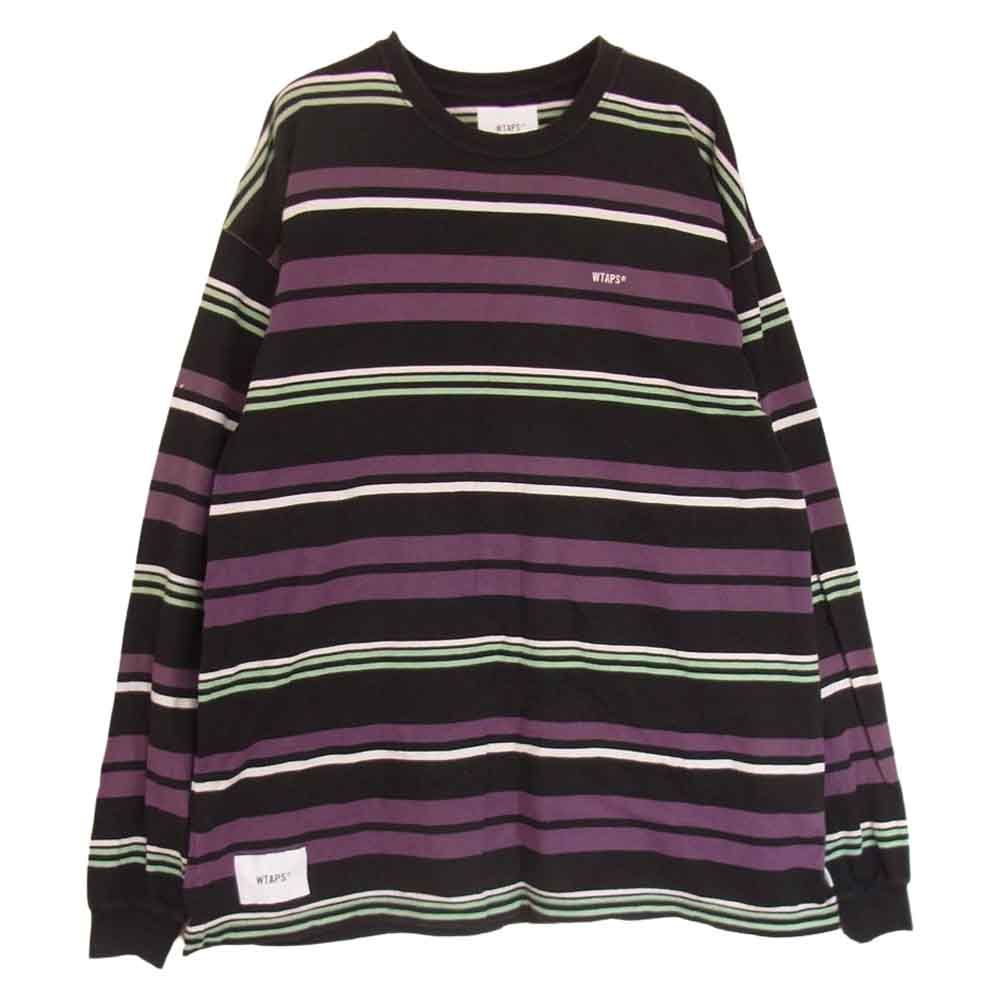 WTAPS ダブルタップス 21AW 212ATDT-CSM36 JAM LS TEE ボーダー 長袖Tシャツ パープル系 04【中古】