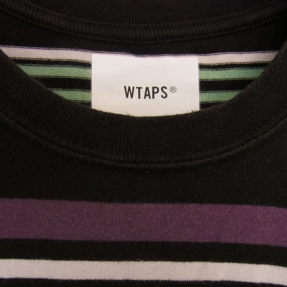 WTAPS ダブルタップス 21AW 212ATDT-CSM36 JAM LS TEE ボーダー 長袖Tシャツ パープル系 04【中古】