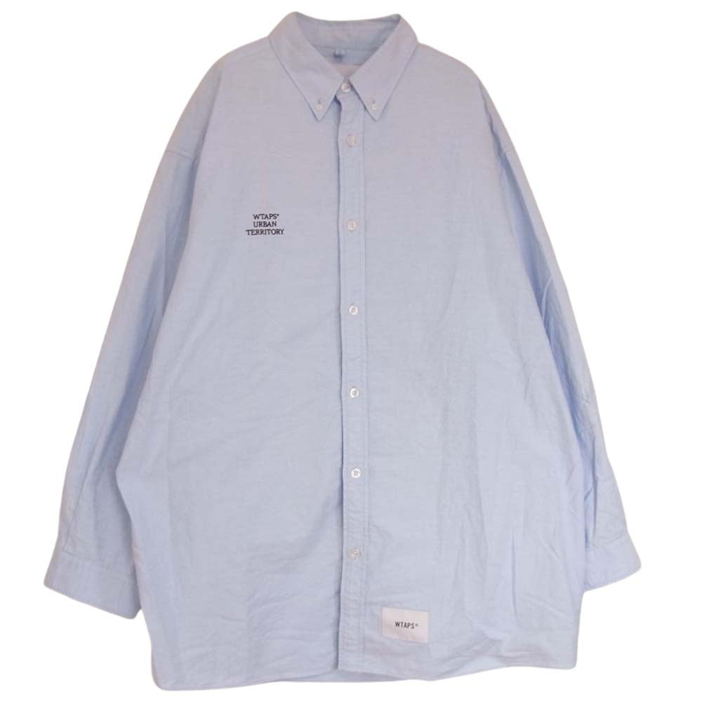 WTAPS ダブルタップス 22AW 222TQDT-SHM02 BD 01 /LS / COTTON. OXFORD. WUT ライトブルー系 04【中古】