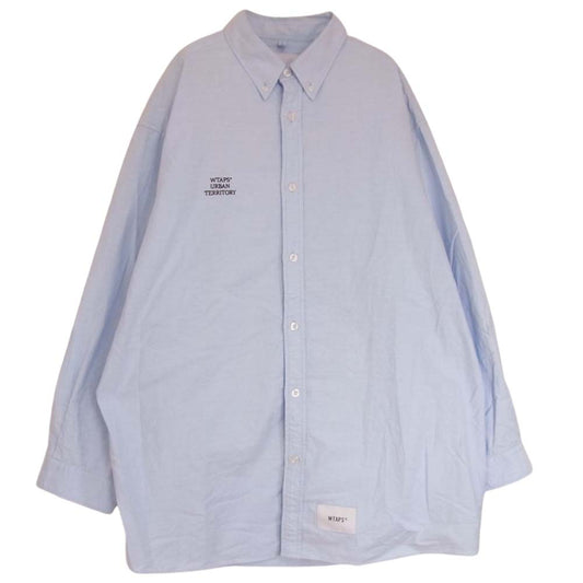 WTAPS ダブルタップス 22AW 222TQDT-SHM02 BD 01 /LS / COTTON. OXFORD. WUT ライトブルー系 04【中古】