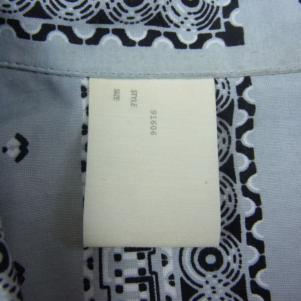 N.HOOLYWOOD エヌハリウッド 22AW 1223-SH02-003 GEOMETRIC PATTERN OPEN COLLAR LONG SLEEVE SHIRT ドロップショルダー ボックスシルエット オープンカラー シャツ 長袖 グレー系 44【中古】