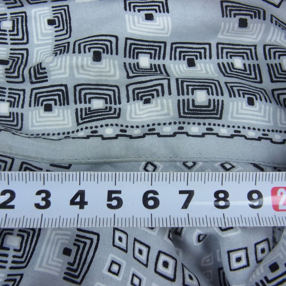 N.HOOLYWOOD エヌハリウッド 22AW 1223-SH02-003 GEOMETRIC PATTERN OPEN COLLAR LONG SLEEVE SHIRT ドロップショルダー ボックスシルエット オープンカラー シャツ 長袖 グレー系 44【中古】