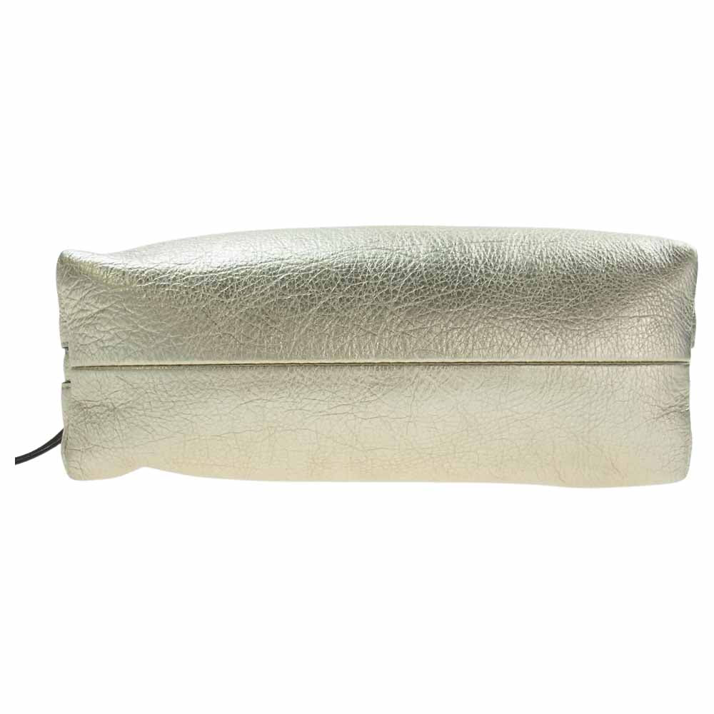 ジャンニキアリーニ  アリファ M シルバー 2Way ハンド ショルダー バッグ ゴールド系【中古】