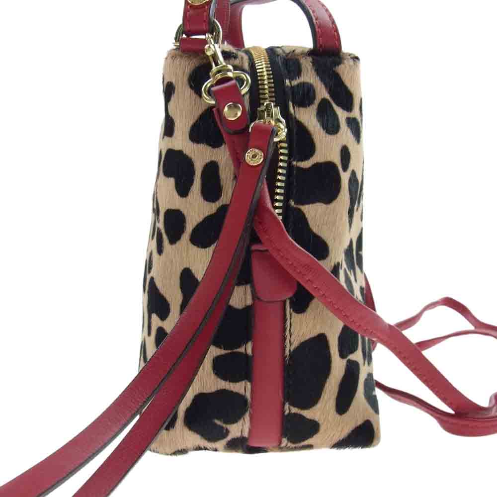 ジャンニキアリーニ  アリファ M レオパード ハラコ 2Way ハンド ショルダー バッグ マルチカラー系【中古】