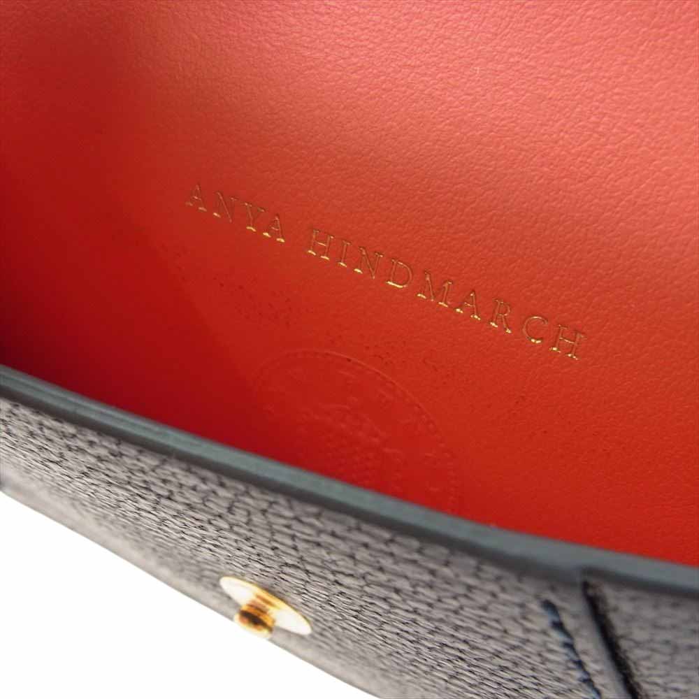 Anya Hindmarch アニヤ・ハインドマーチ ZANY フェイス カードケース ダークネイビー系 ピンク系【美品】【中古】