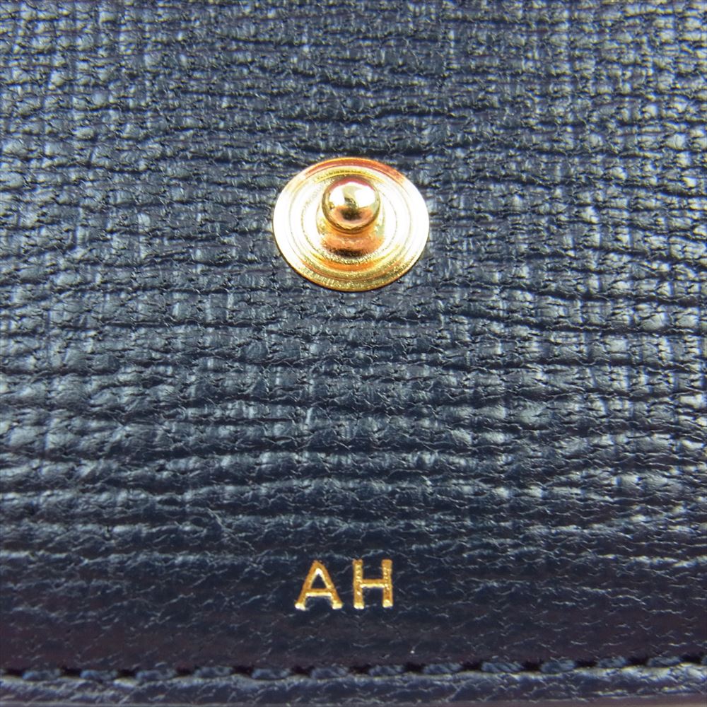 Anya Hindmarch アニヤ・ハインドマーチ ZANY フェイス カードケース ダークネイビー系 ピンク系【美品】【中古】