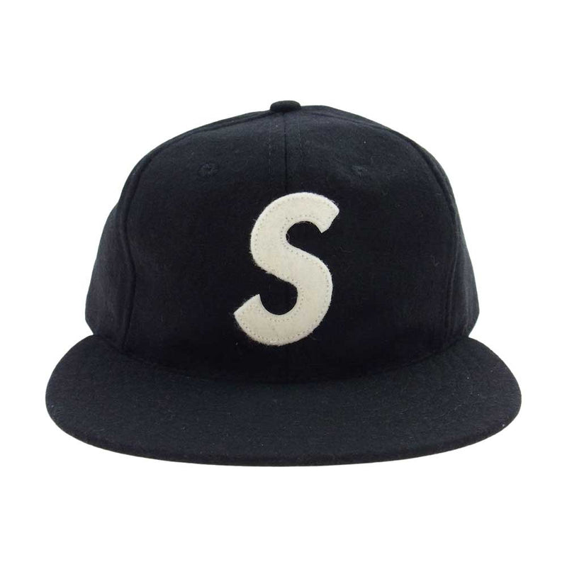 Supreme シュプリーム 帽子 23SS Ebbets S Logo Fitted 6-Panel エベッツフィールド Sロゴ 6パネル ウール キャップ ブラック系 7.5【新古品】【未使用】