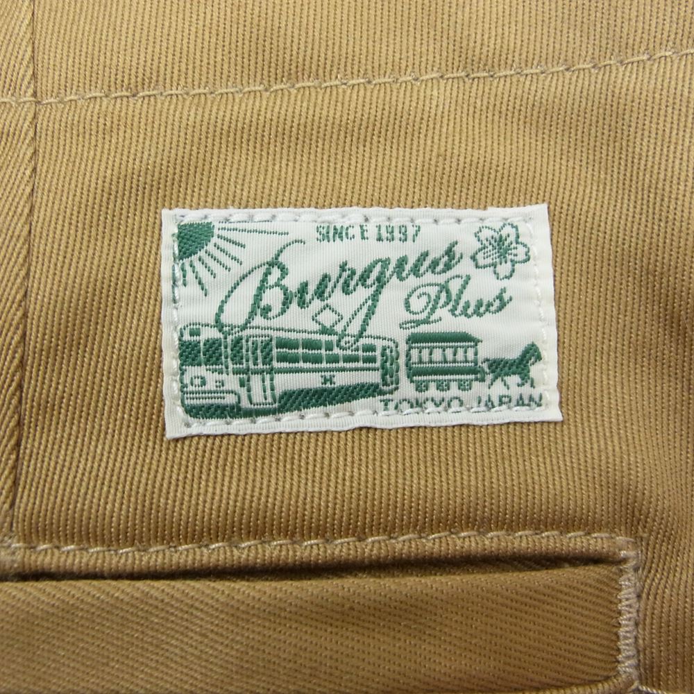 バーガスプラス Lot.401Z Zip Fly Twisted Heather Heavy Serge Trousers ジップ トラウザー チノ パンツ ベージュ系 28【美品】【中古】
