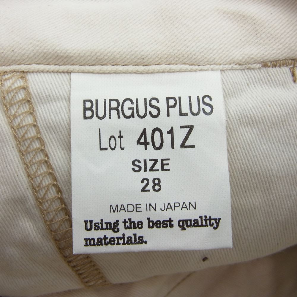 バーガスプラス Lot.401Z Zip Fly Twisted Heather Heavy Serge Trousers ジップ トラウザー チノ パンツ ベージュ系 28【美品】【中古】