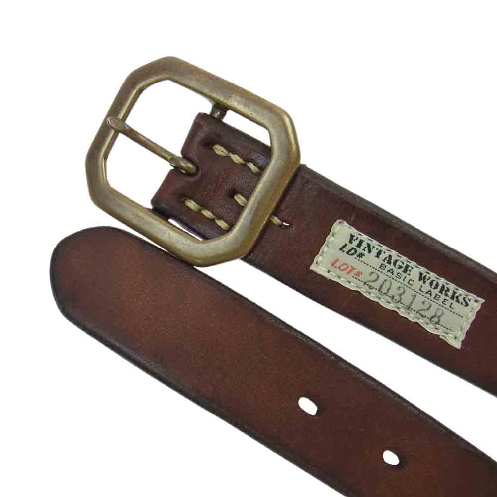 ヴィンテージワークス DH5726 Leather belt 7Hole レザー ベルト 7ホール ブラウン系【美品】【中古】