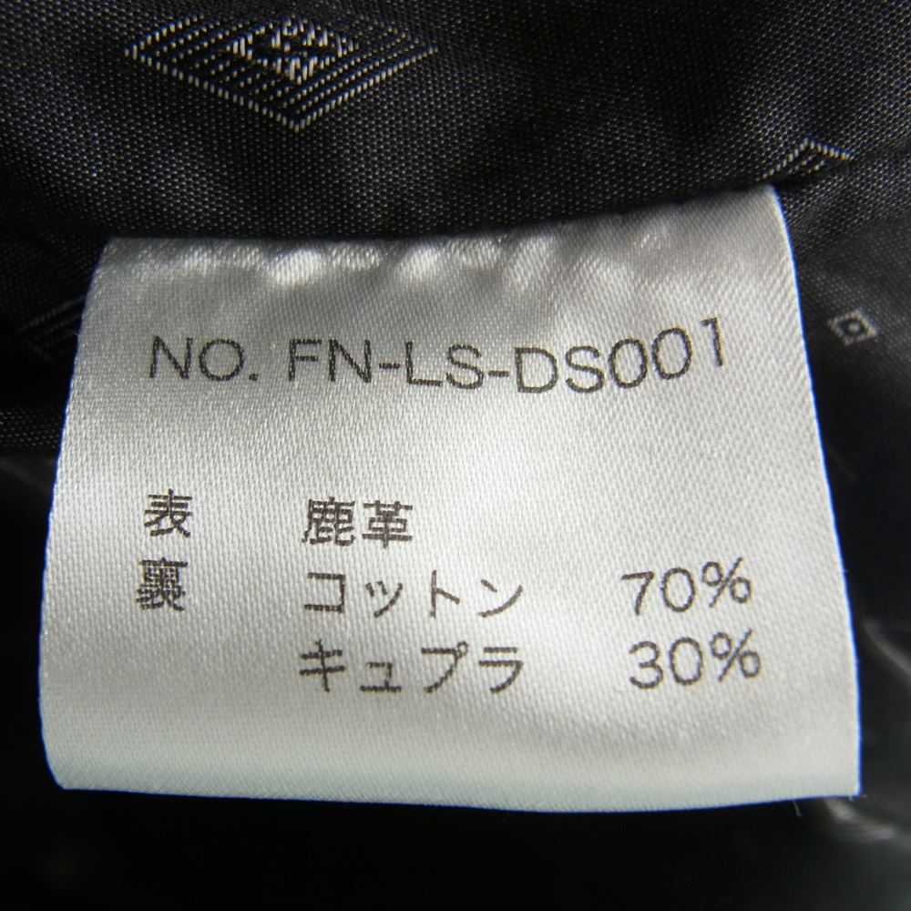 THE FLAT HEAD ザフラットヘッド FN-LS-DS001 DEERSKIN SHIRT ディアスキン レザー シャツ ジャケット ブラック系 36【美品】【中古】