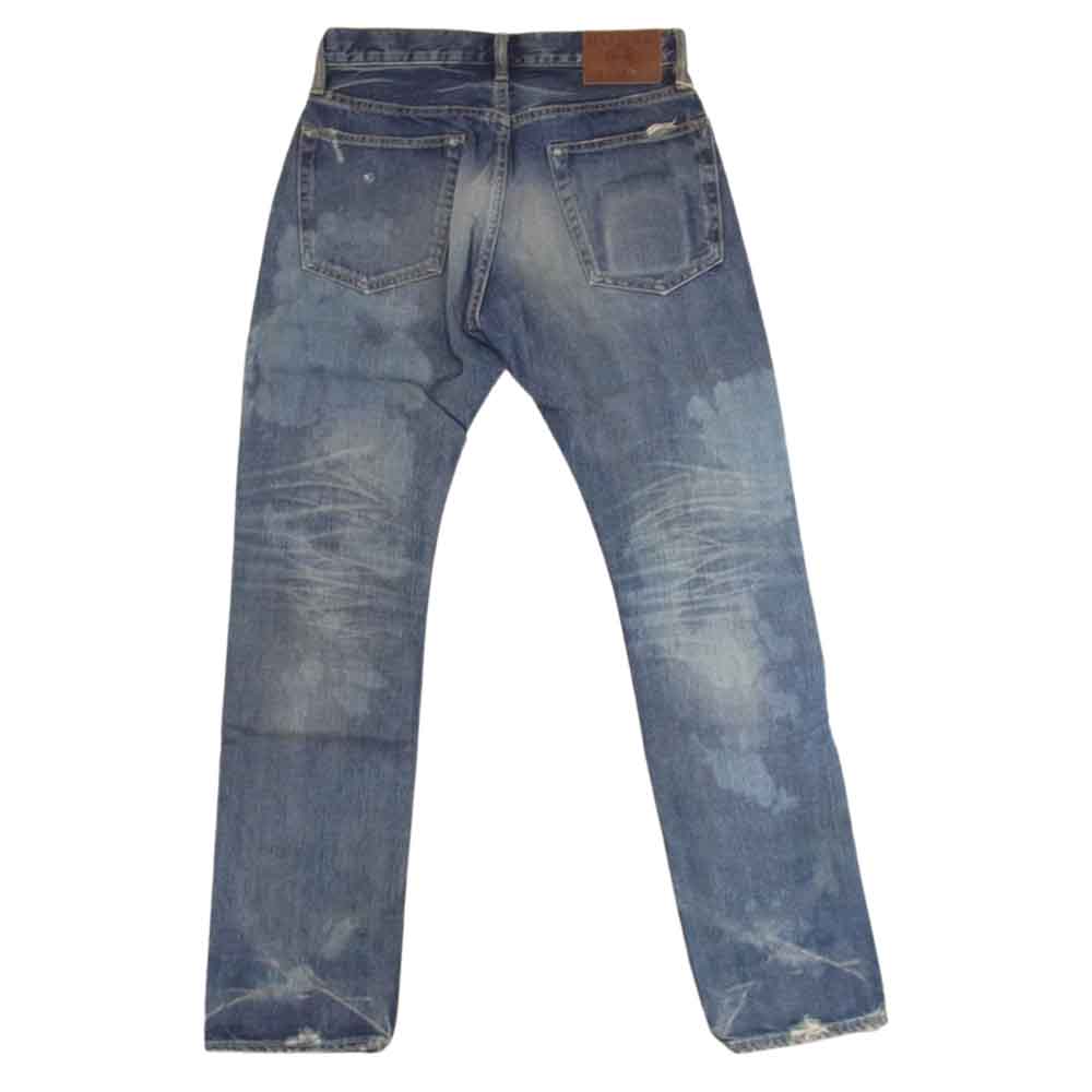 HYSTERIC GLAMOUR ヒステリックグラマー 0253AP15 ダメージ加工 スタッズ パッチワーク クラッシュ デニム 31インチ インディゴブルー系 31【新古品】【未使用】【中古】